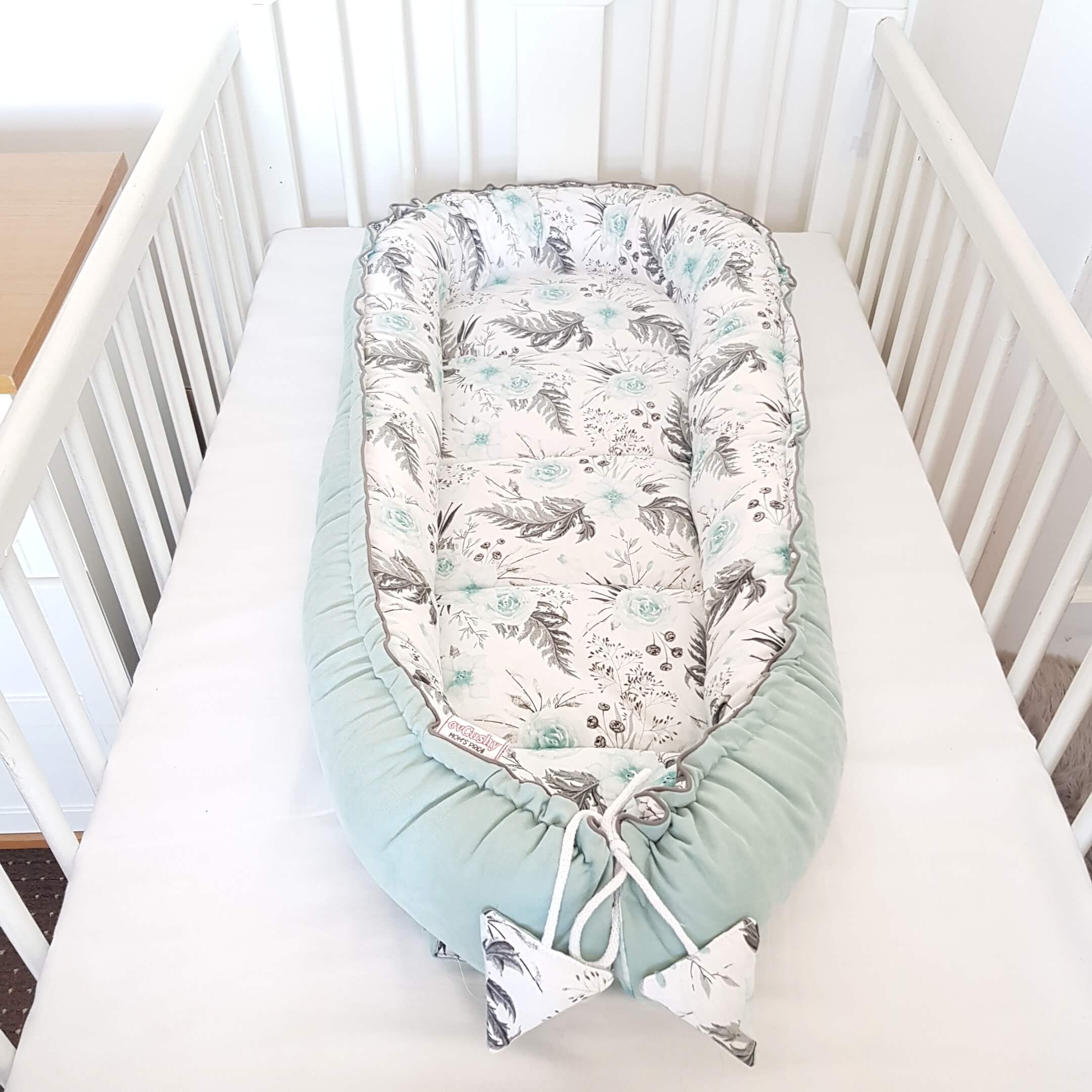 Baby Pod XL Mint Roses – Mint Roses/ Mint Bottom Pre Order- Delivery Time 4 Weeks – evCushy