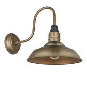 Industville – Swan Neck Round – 11 Inch – Wall Light Fixture – Brass Colour – Brass Material – 32 CM X 21 CM X 35 CM