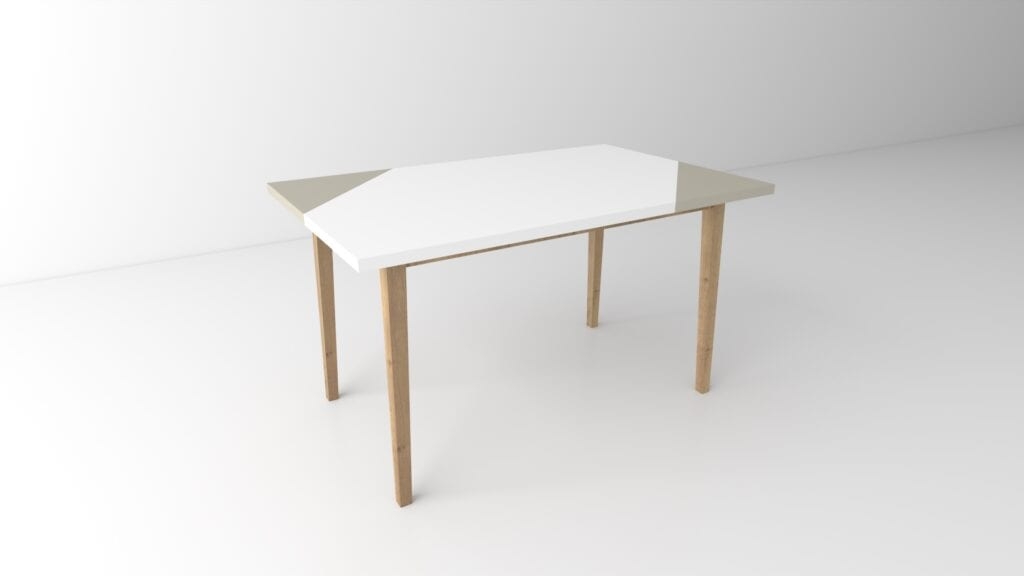 Oak Coffee Table Rectangle – White Beige
