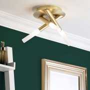 Triple Cross Tube Ceiling Light Satin Brass – By CGC Interiors