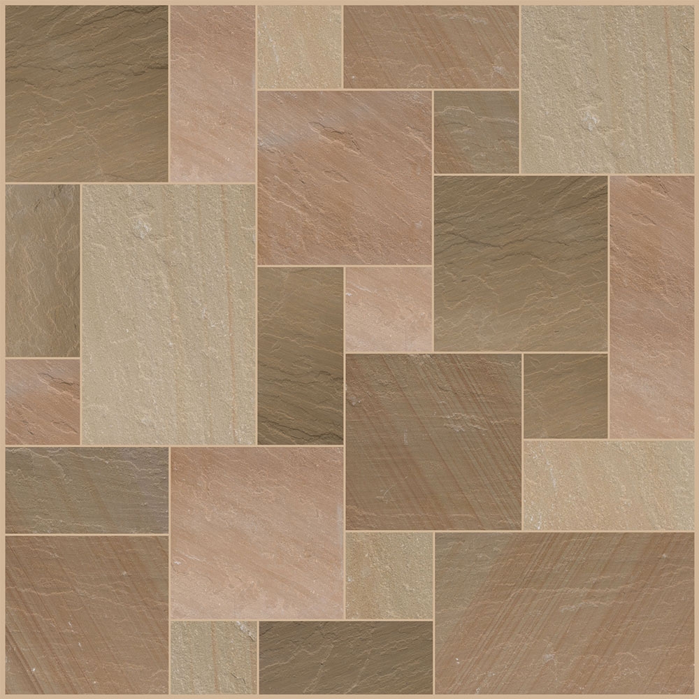 RIPPON BUFF SANDSTONE RIVEN PAVING MIX PATIO PACK (15.30m2 – 48 Slabs) – The Stonemart