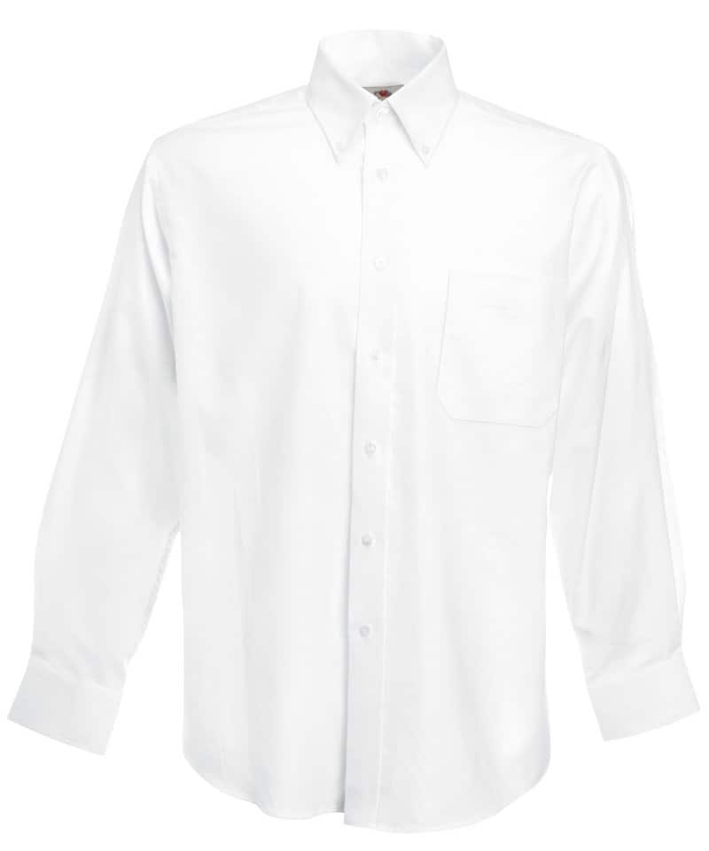 Fruit Of The Loom Oxford Long Sleeve Shirt – White – 2XL – Uniforms Online