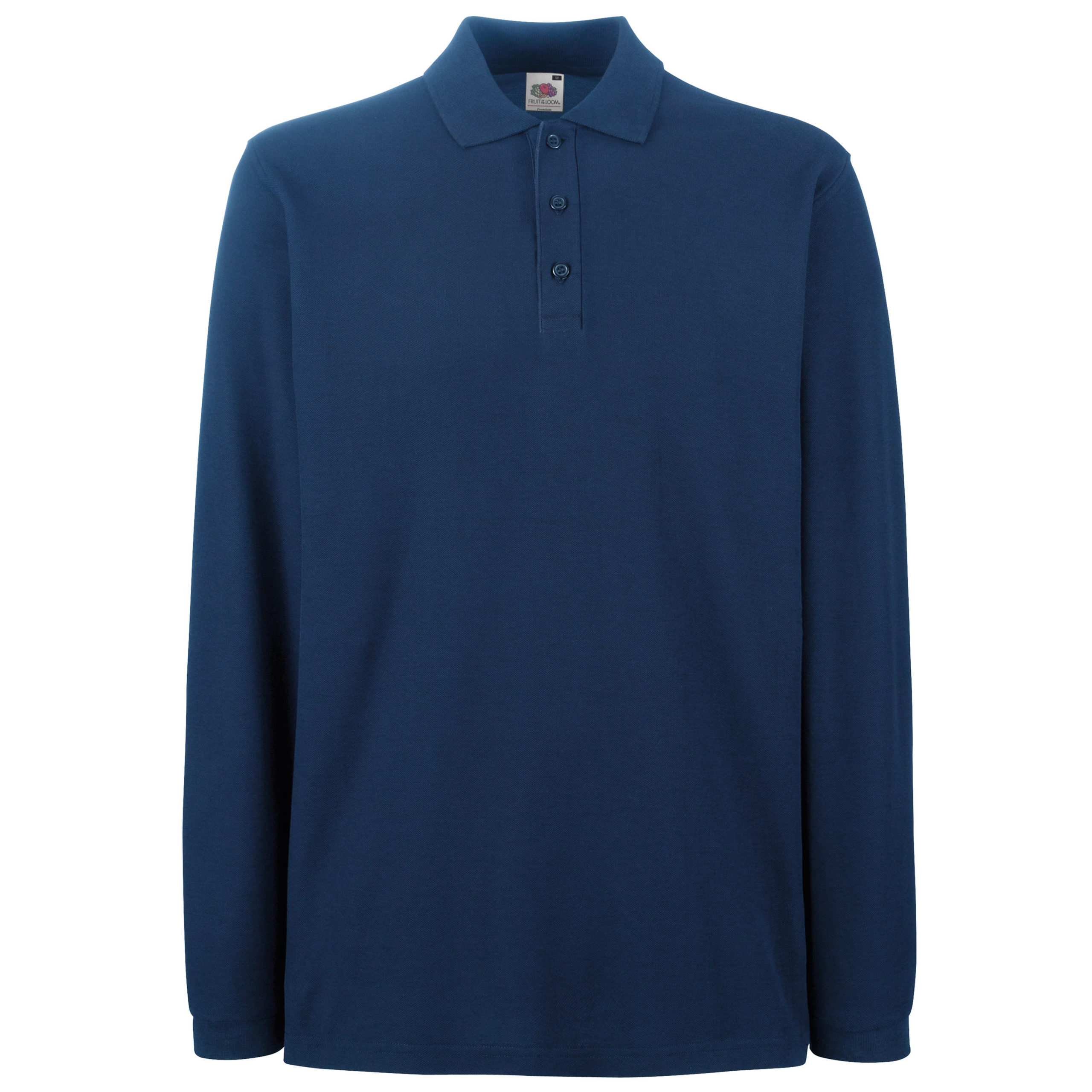 Fruit Of The Loom Men’s Premium Long Sleeve Polo Shirt – Navy – XL – Uniforms Online