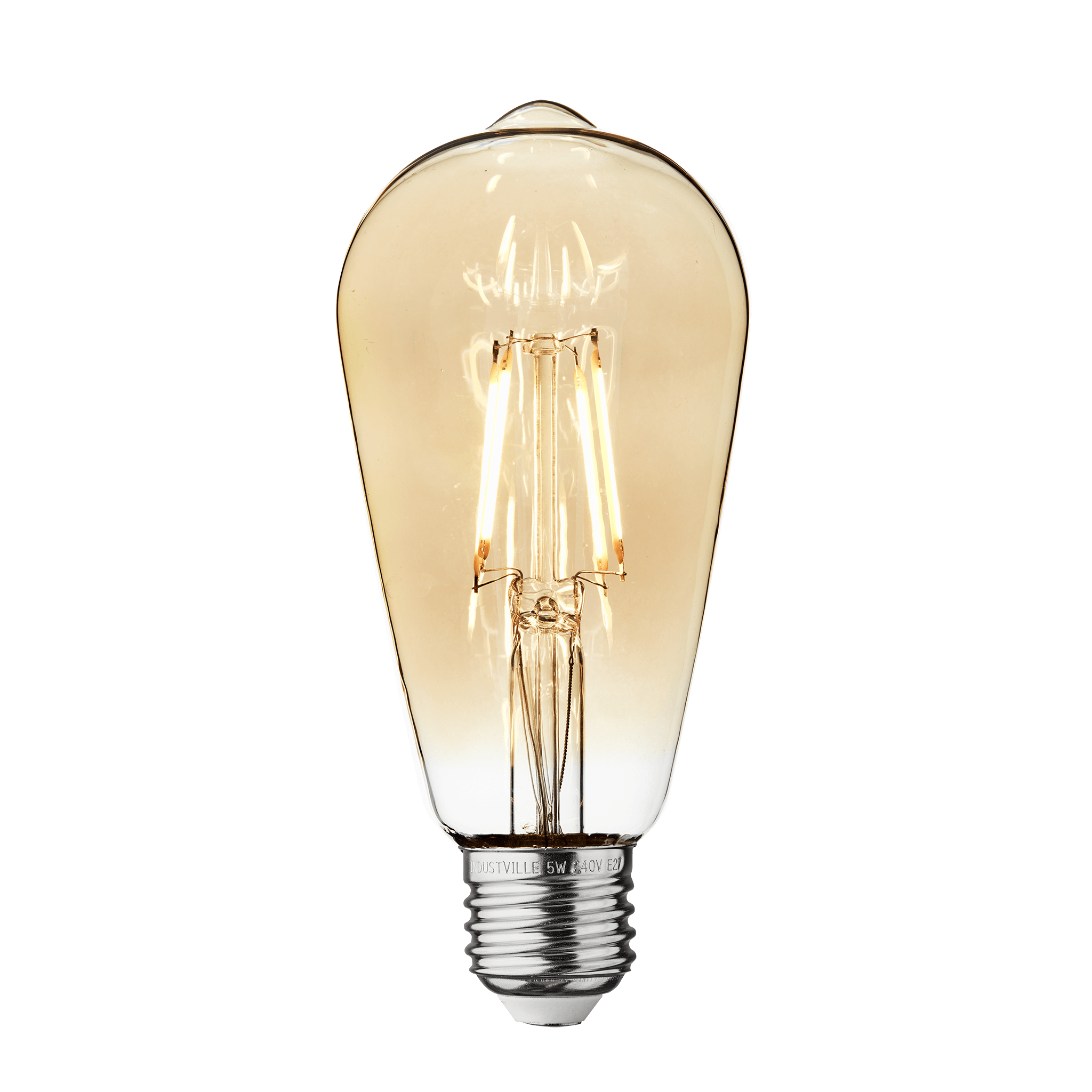 Industville – Vintage LED Edison Bulb Old Filament Lamp – 5W E27 Pear St64 – Vintage Edison Bulb – Warm Light – Glass – 14.5 X 6.4 CM