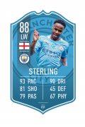 Raheem Sterling MCFC pre-made card – A4 | (21cm x 29.7cm) – Fifa Ultimate Team Card – Create FUT