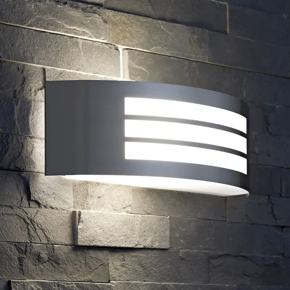Curved Arc Outdoor Wall Light – Choice Of Colours Stainless Steel – By CGC Interiors