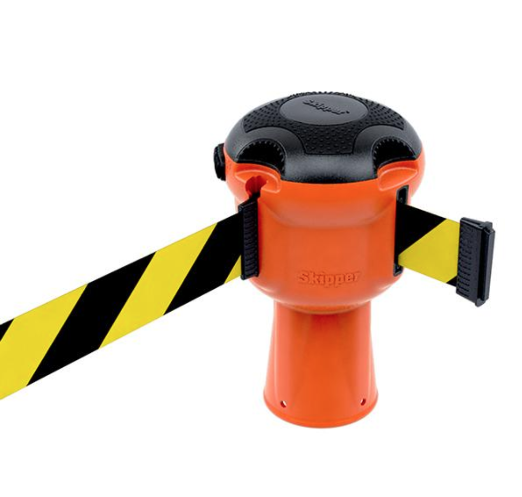 Skipper™ Barrier – 9 Metre Tape – Orange Black / Yellow Cheveron Street Solutions UK