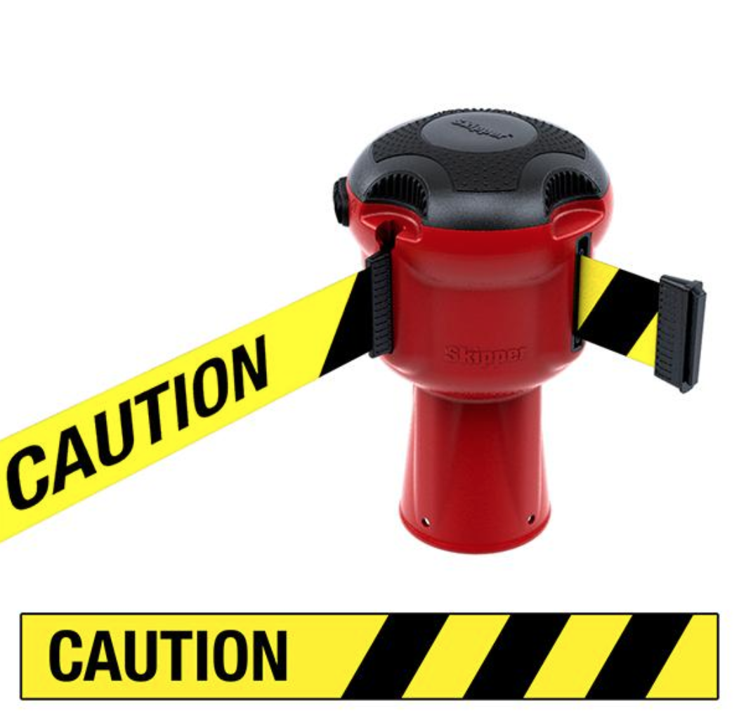 Skipper™ Barrier – 9 Metre Tape – Red Caution Yellow / Black Chevron Street Solutions UK