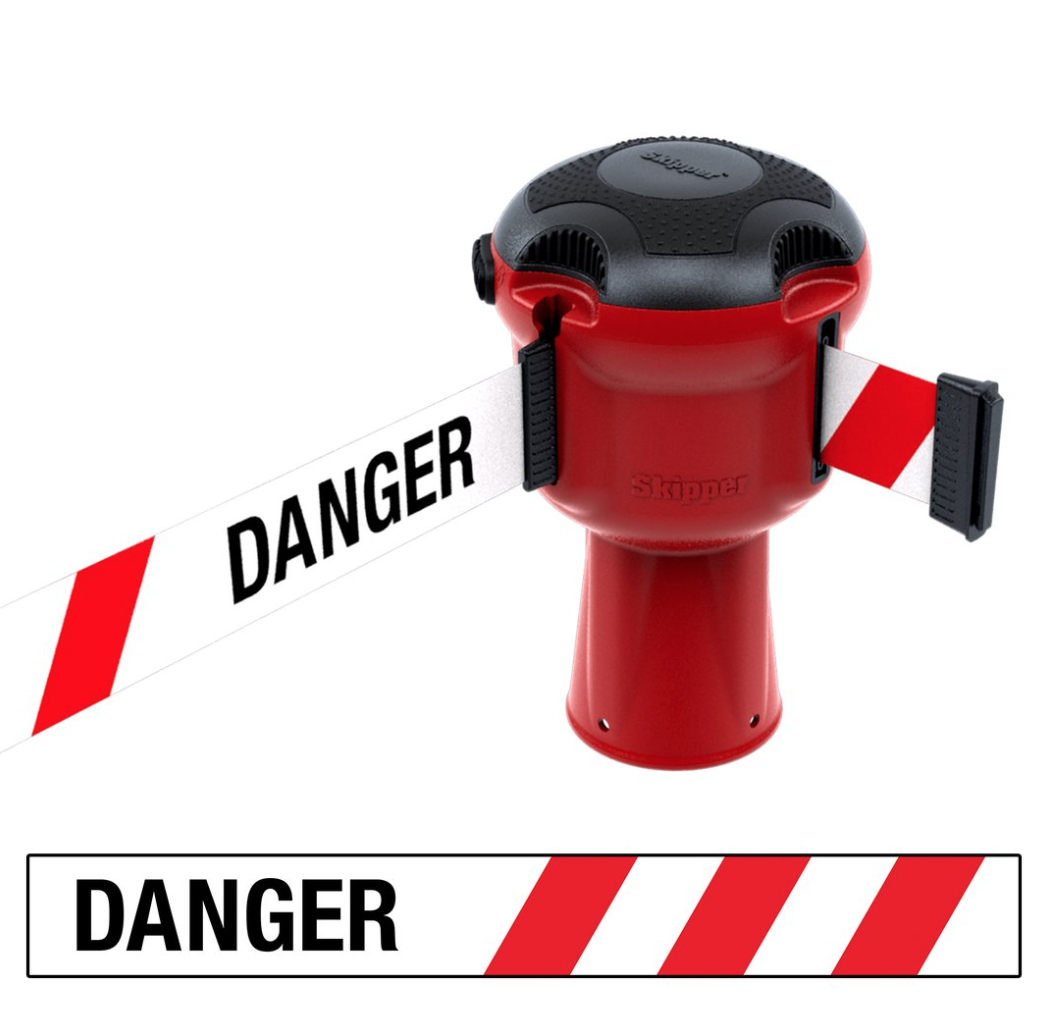 Skipper™ Barrier – 9 Metre Tape – Red Danger Red / White Chevron Street Solutions UK