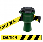 Skipper™ Barrier – 9 Metre Tape – Green Caution Yellow / Black Chevron Street Solutions UK