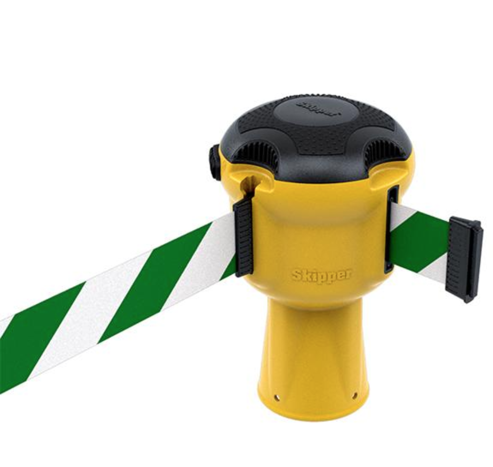 Skipper™ Barrier – 9 Metre Tape – Yellow Green / White Chevron Street Solutions UK