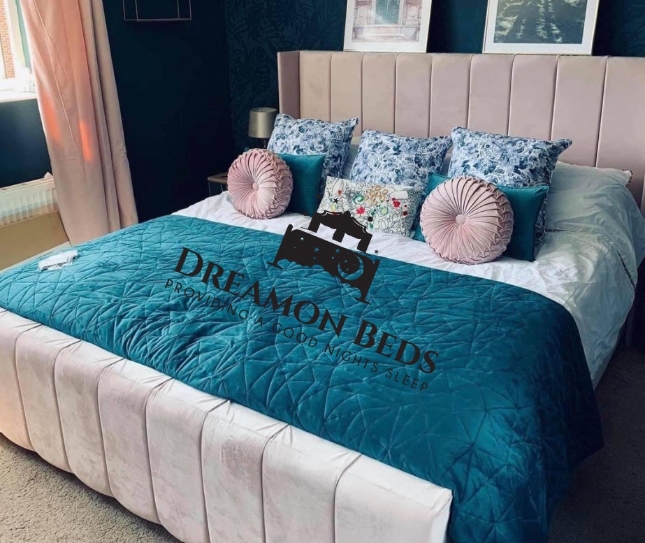 Miami Wingback Bed Frame – Endless Customisation – Choice Of 25 Colours & Materials – Dreamon Beds