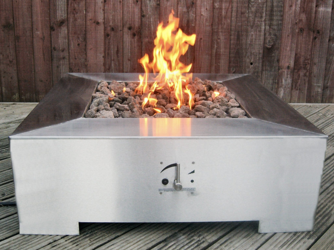 Brightstar Fires Capella Gas Square Fire Pit Table – LPG Bottle – Outdoor Fire Pit – Forno Boutique