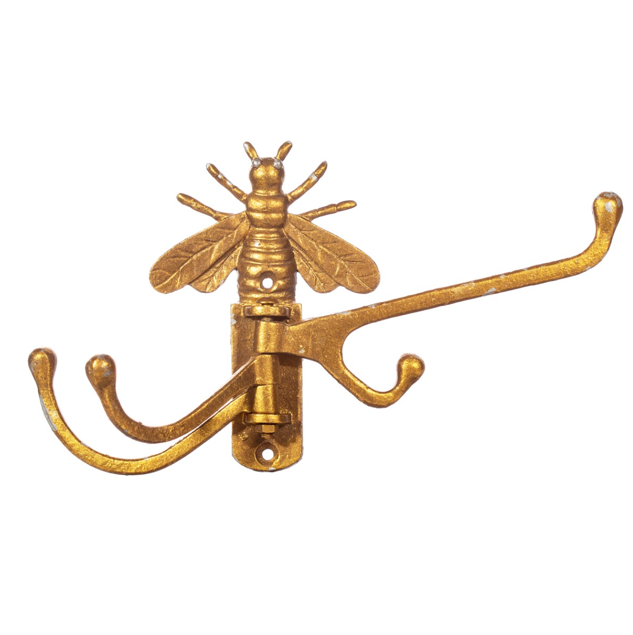 Gold Bee Hook wall multi hook with four hooks | The Design Yard