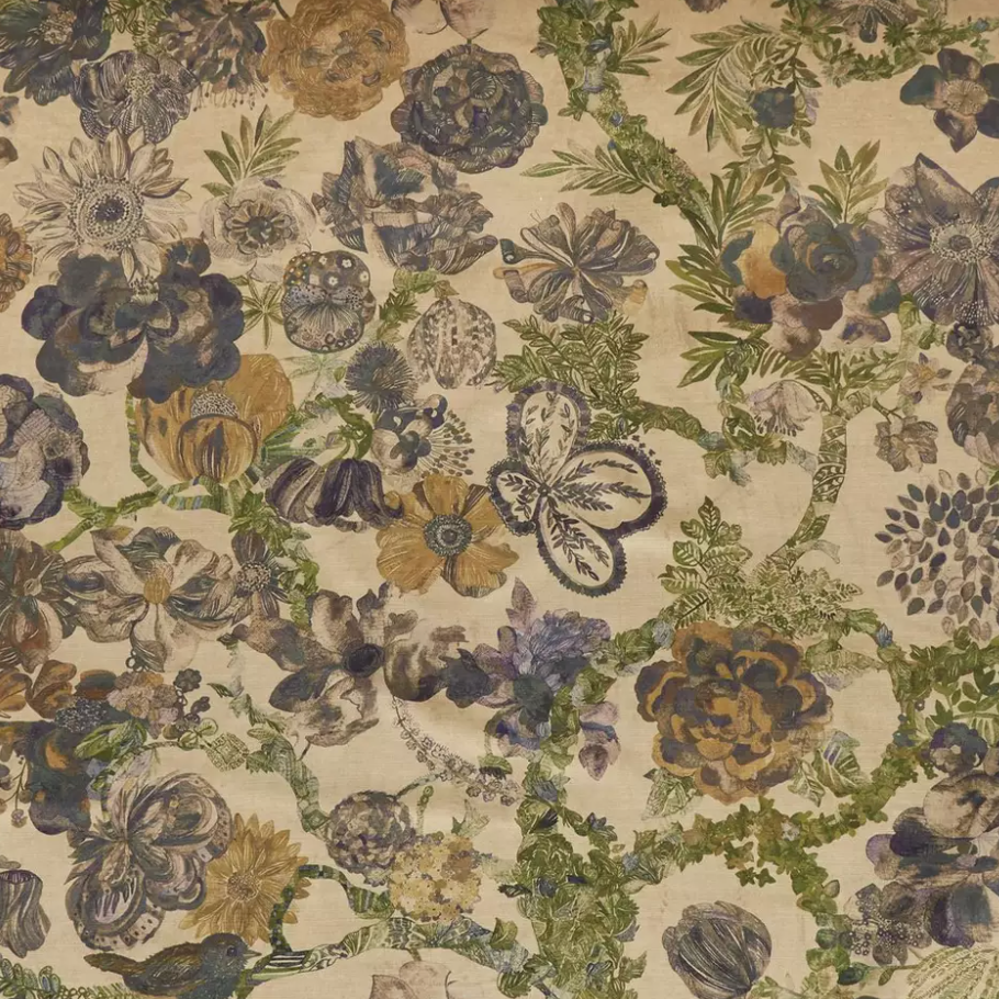 Liberty Jeffery Rose Tree Vintage Velvet Golden | The Design Yard Metre / Golden