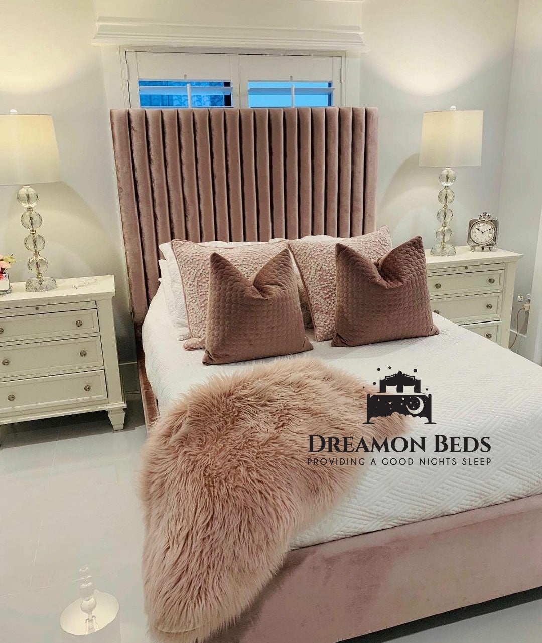 Tiffany Sleigh Bed Frame Available With Ottoman Or Divan Storage – Choice Of 25 Colours With Varying Materials – Dreamon Beds