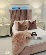 Tiffany Sleigh Bed Frame Available With Ottoman Or Divan Storage – Choice Of 25 Colours With Varying Materials – Dreamon Beds