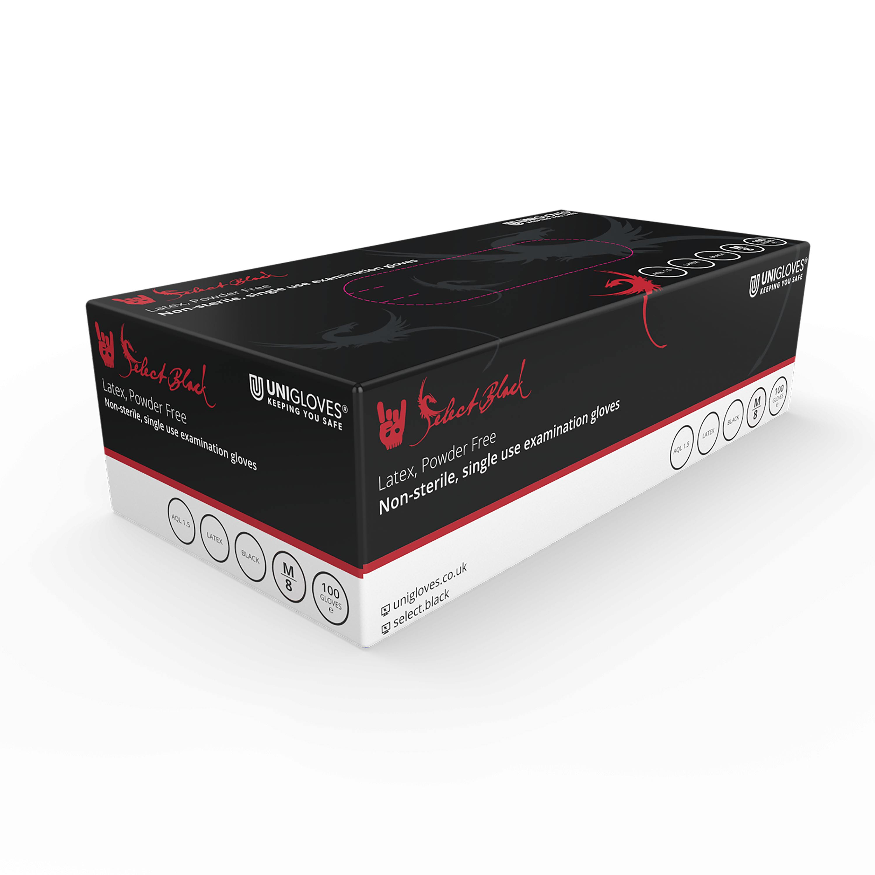 Unigloves Select Black Latex Gloves small – Hair Supplies Direct