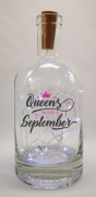 Queens Are Born September – Bottle With Lights – Birthday Gift Ideas – Birthday Months – Crafty Black Dog