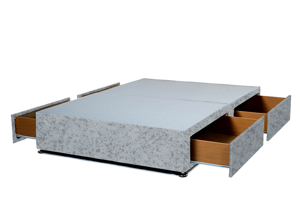 Silver Crushed Velvet Divan Base Feet Included – Furnishop