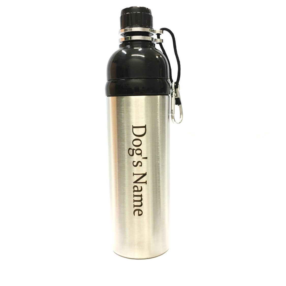 Personalised Dog Water Bottle – Dog Bottle – With Engraved Name 750ml – Silver – Unisex – Long Paws UK