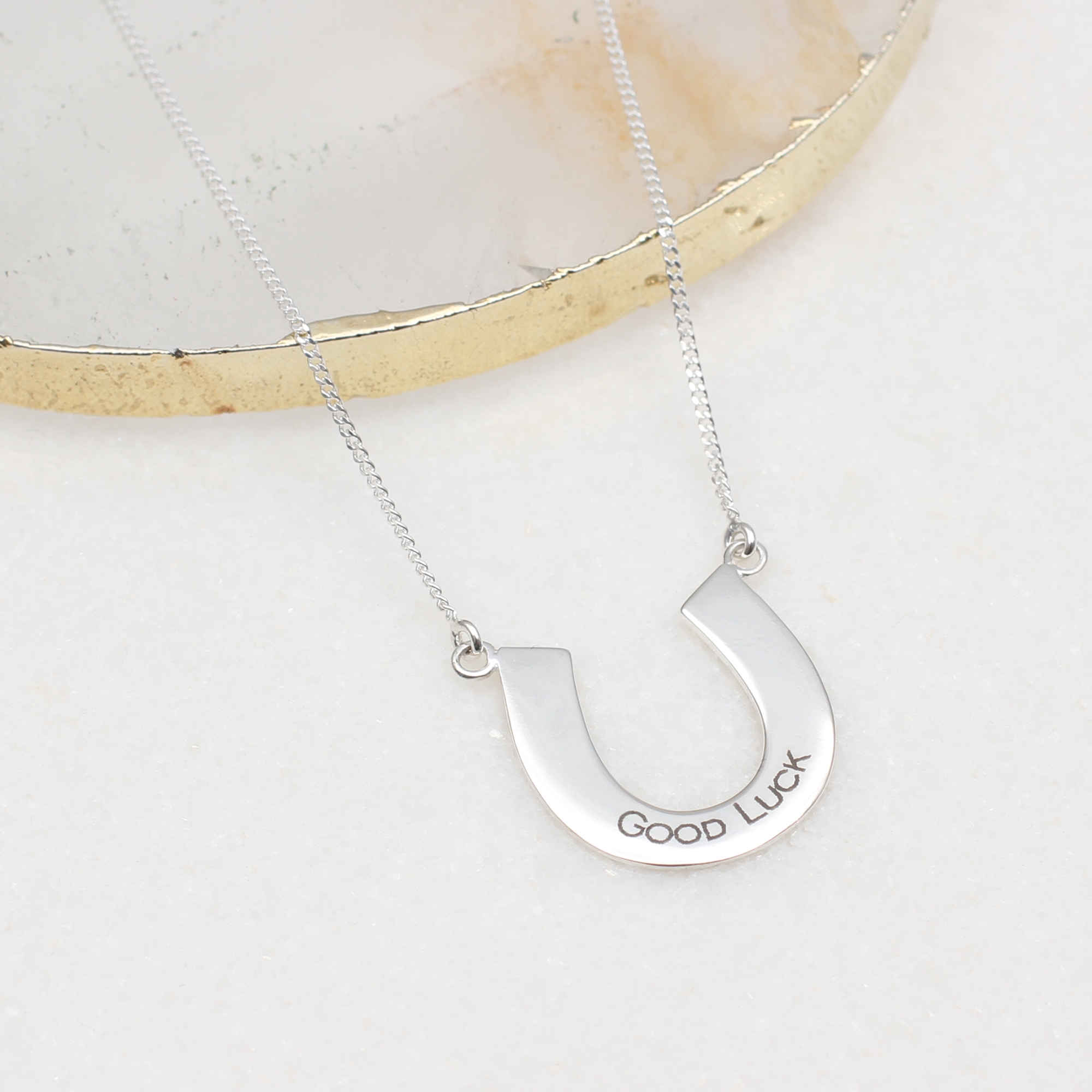 Personalised Sterling Silver Lucky Horseshoe Necklace – Hurley Burley