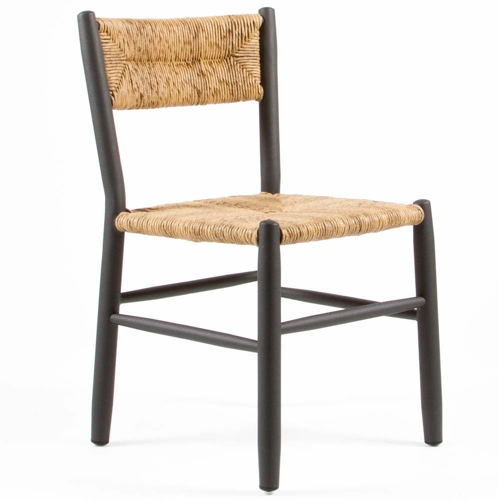 Skyline Design – Stipa Dining Chair – Brown / Black – Powder Coated Aluminium – 81cm x 50cm x 55cm