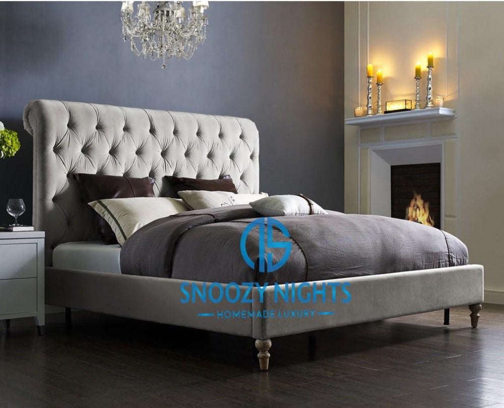 Isabella Scroll Sleigh Low Foot Bed Frame – Snoozy Nights