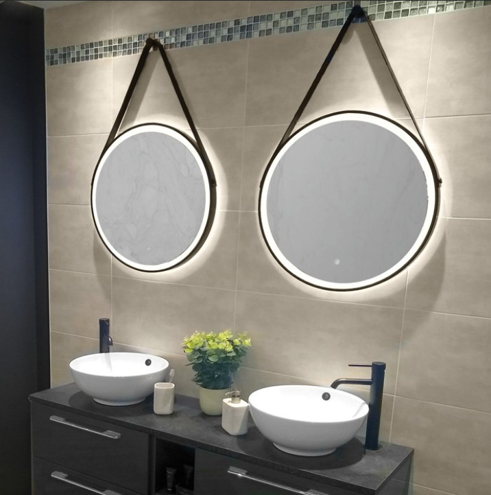 HiB Solstice – Round Circular LED Illuminated Bathroom Mirror – Solstice 60: H90 x W60 – HiB LED Illuminated Bathroom Mirrors – Stylishly