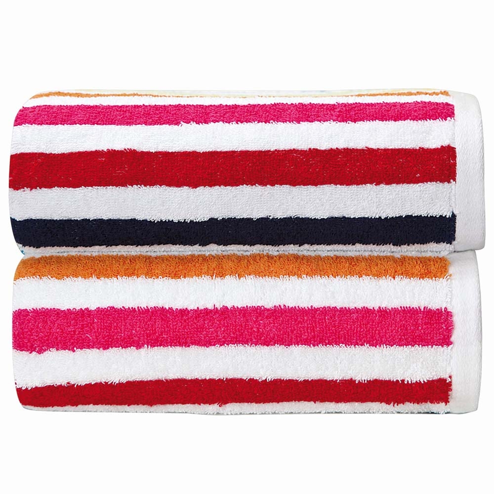 Sorema – Shine Towels – Bath Towel – White / Red / Blue – 100% Cotton / 500 GSM – 50cm x  100cm