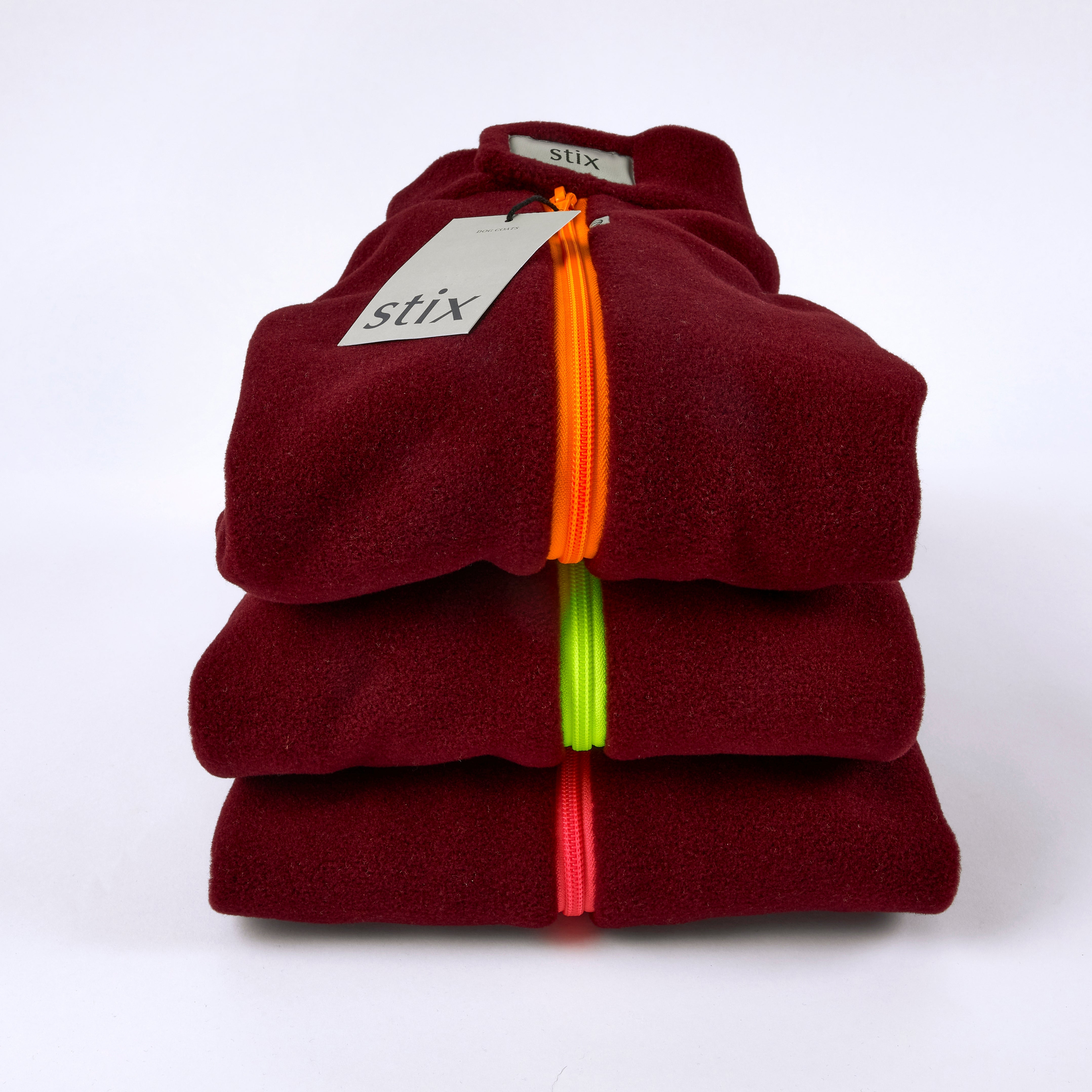 Dog Coats for Cavapoos – Dog Coats by Stix and Co. M – Burgundy – Yellow