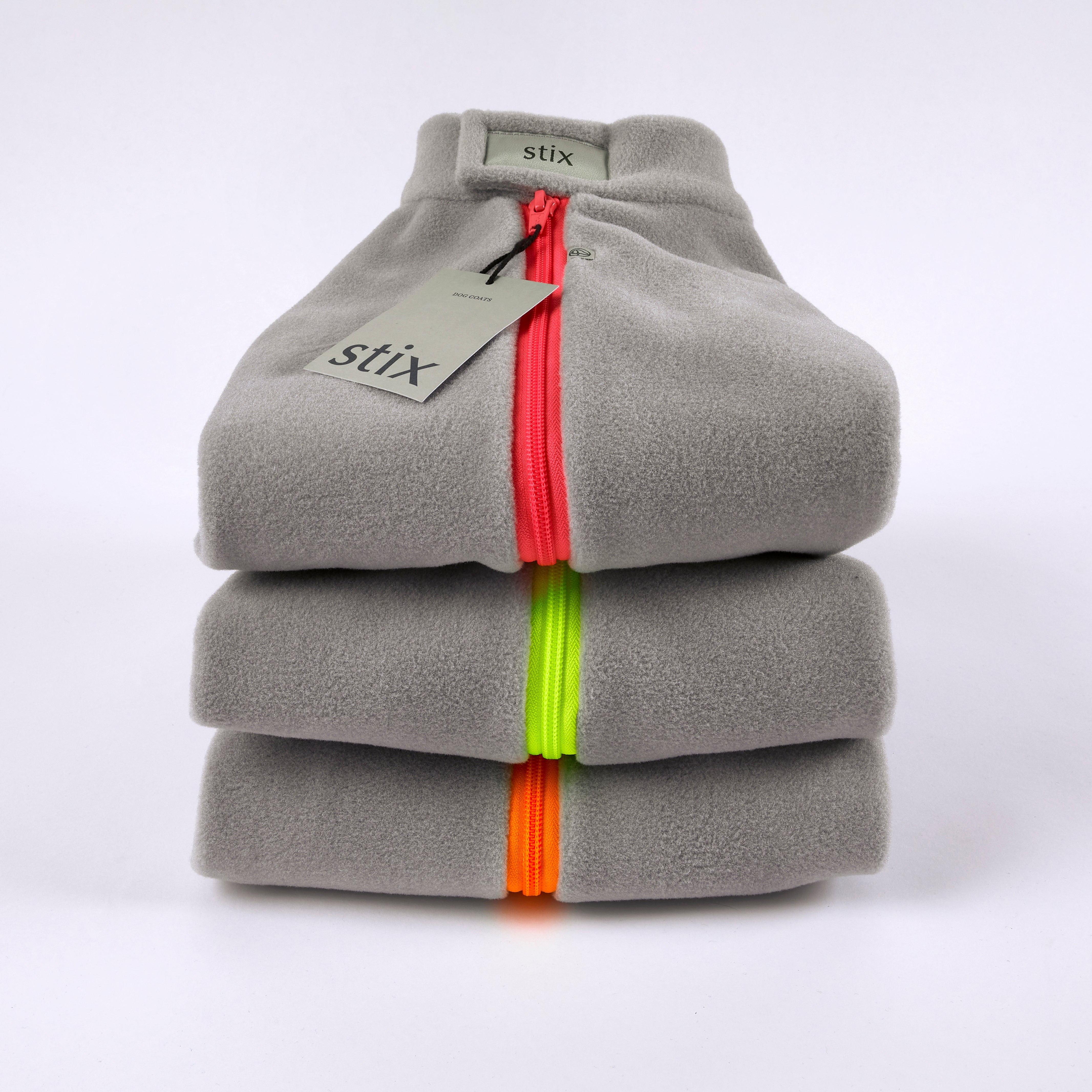 Dog Coats for Cavapoos – Dog Coats by Stix and Co. M – Light Grey – Orange