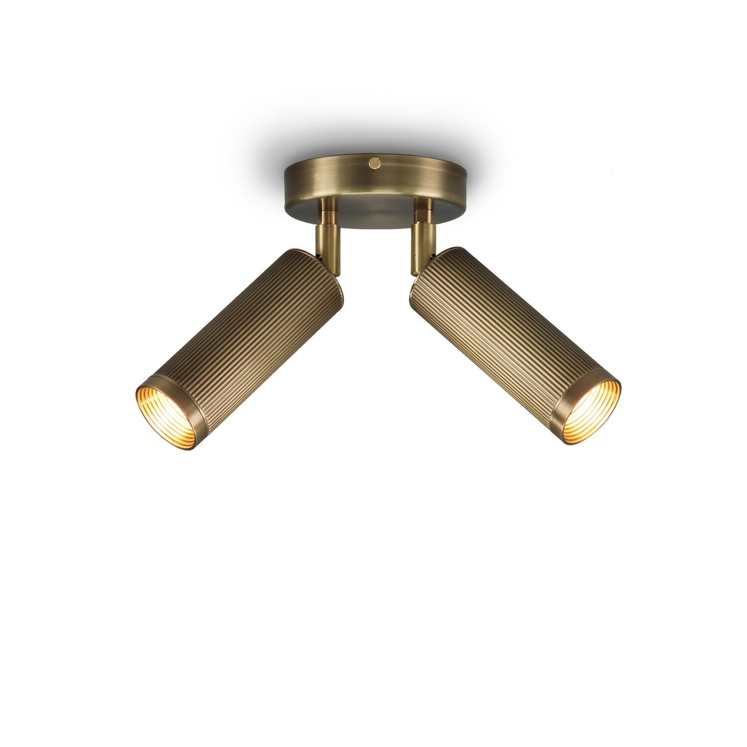 J Adams & Co – Spot Ceiling Light – Double – Brass Colour – Brass Material
