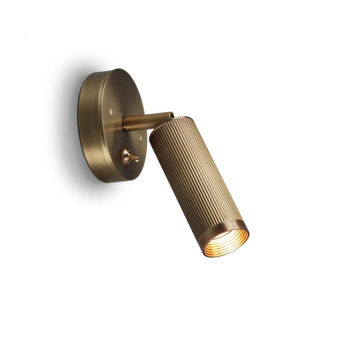 J Adams & Co – Spot Switched Wall Light Fixture – Brass Colour – Brass Material