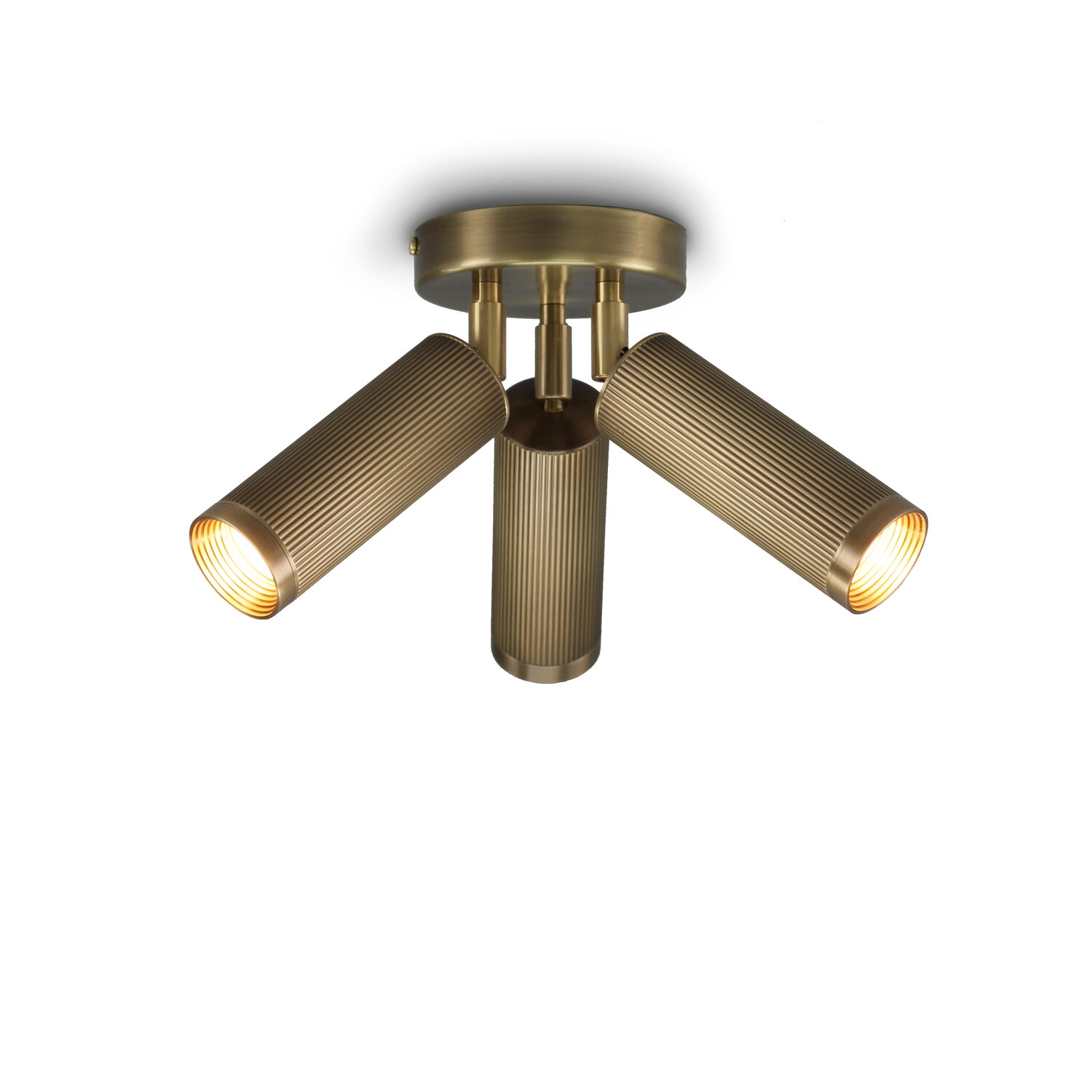 J Adams & Co – Spot Ceiling Light – Triple – Brass Colour – Brass Material