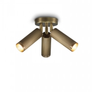 J Adams & Co – Spot Ceiling Light – Triple – Brass Colour – Brass Material