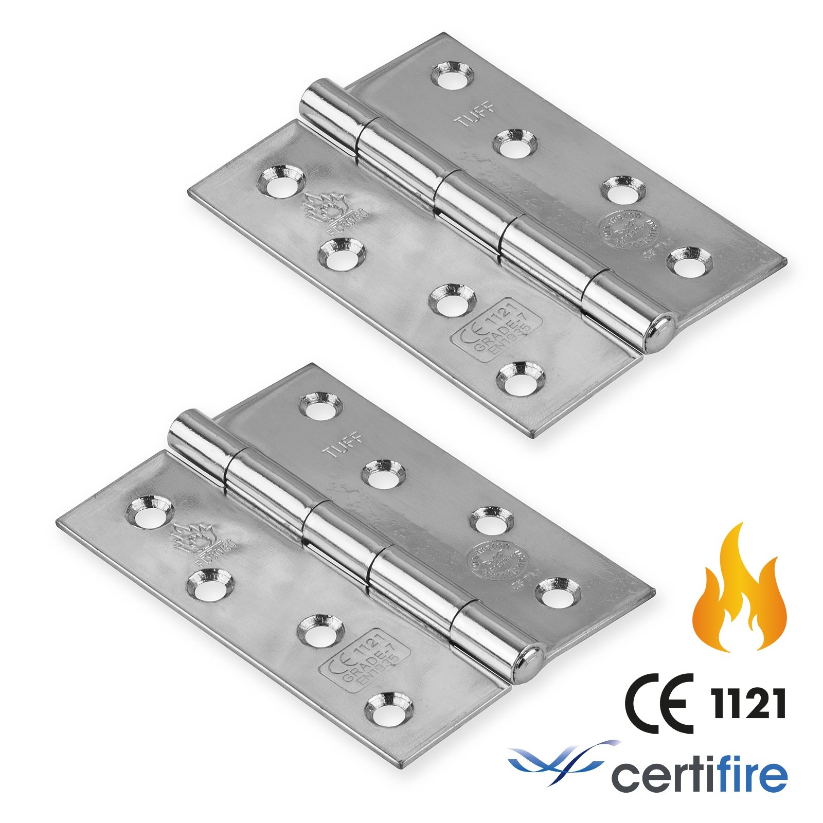 Fire Rated Spun Hinges Chrome CE7