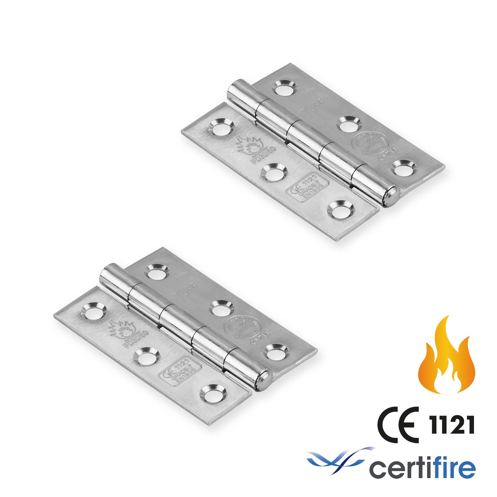 Fire Rated Spun Hinges Chrome CE7