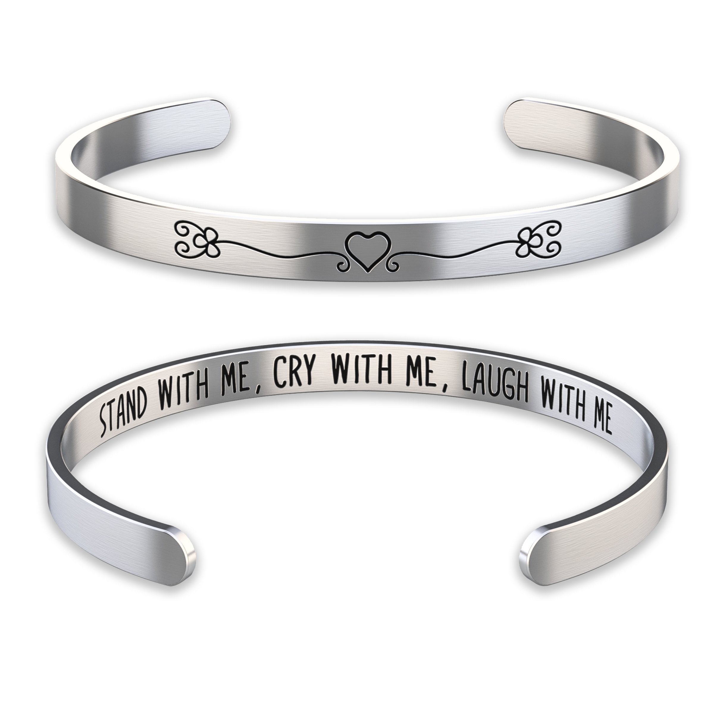 Bridesmaid Bracelet – Stand With Me, Cry With Me, Laugh With Me – Happy Kisses