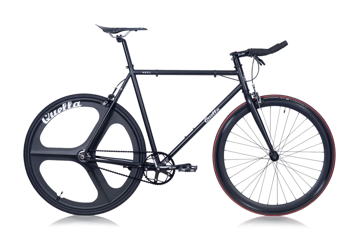 Single Speed Bike – Fixie Bicycle – Black MK1 – 51cm ( 5′ to 5′ 5″ ) – Hi-10 Steel Frame – Quella Bicycles