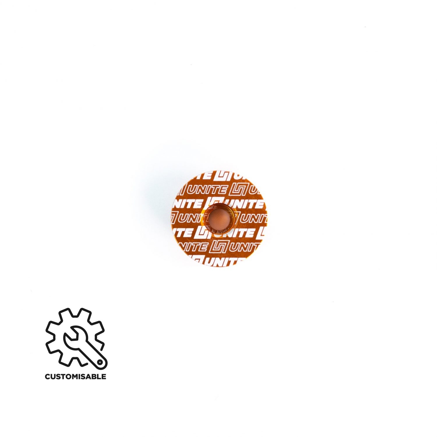 Unite Stem Cap – Custom Engraved Orange