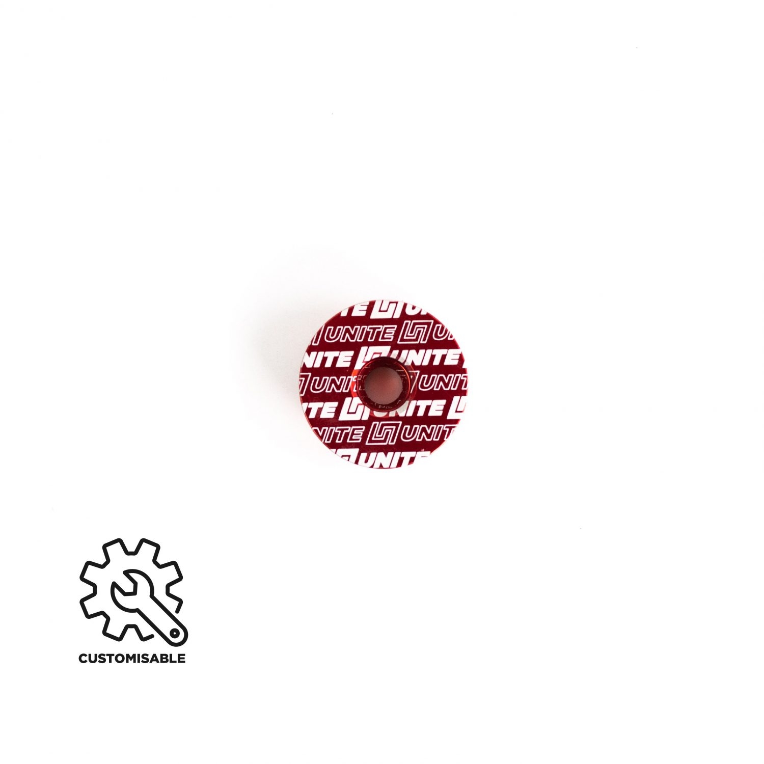 Unite Stem Cap – Custom Engraved Red