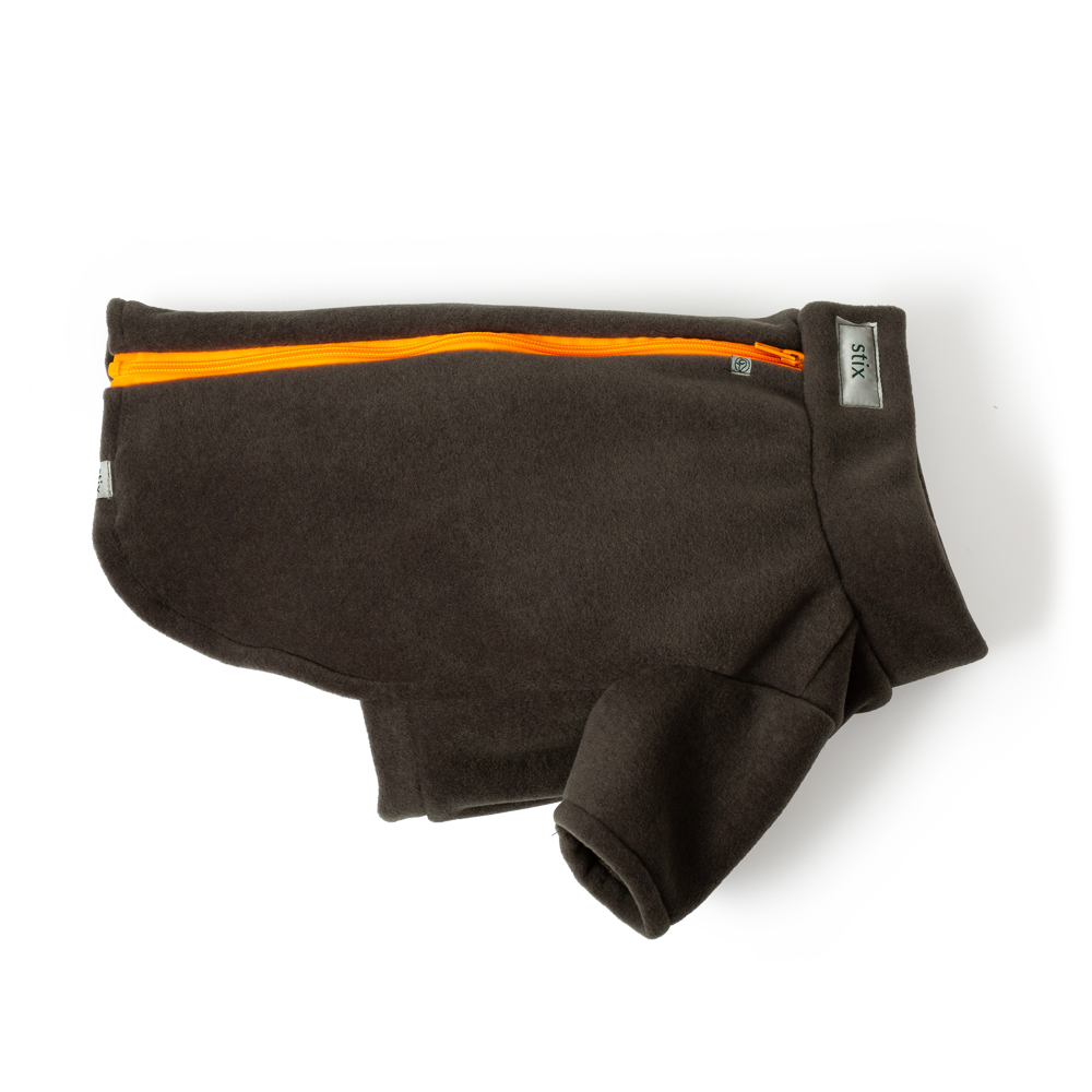 Dog Coats for Pugs – Dog Coats by Stix and Co. L – Earth Green – Orange