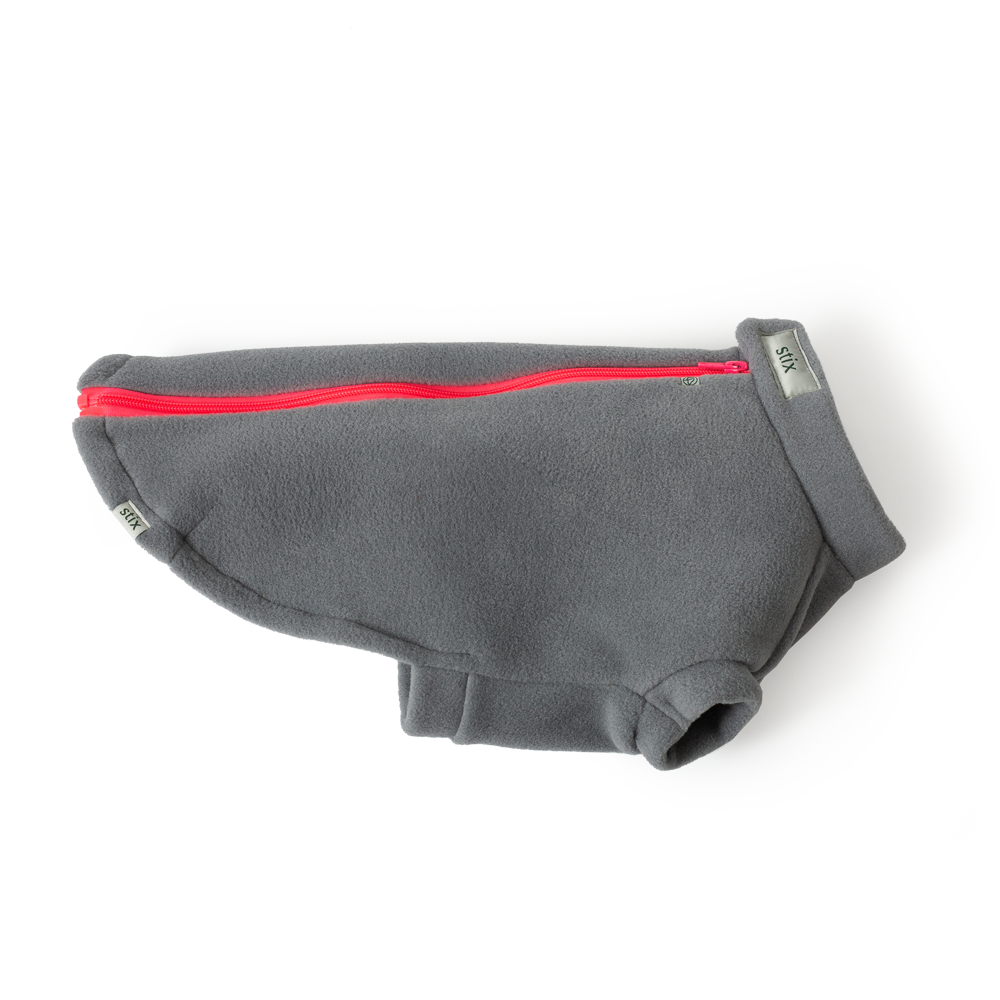 Dog Coats for Chihuahuas – Dog Coats by Stix and Co. M – Light Grey – Pink