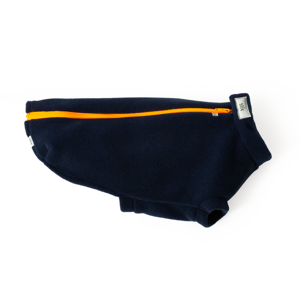 Dog Coats for Shih Tzus – Dog Coats by Stix and Co. S – Navy Blue – Orange