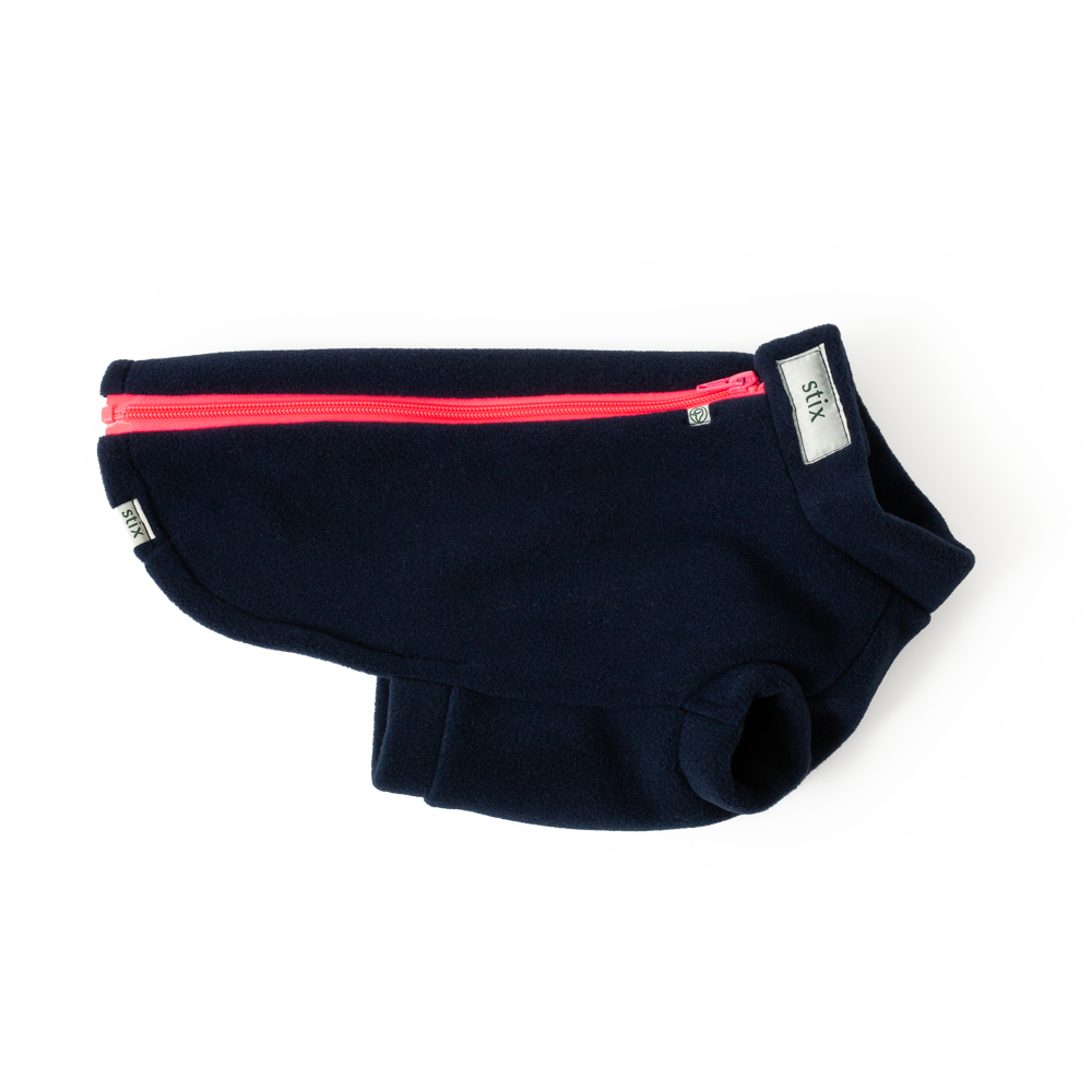 Dog Coats for Chihuahuas – Dog Coats by Stix and Co. L – Navy Blue – Pink