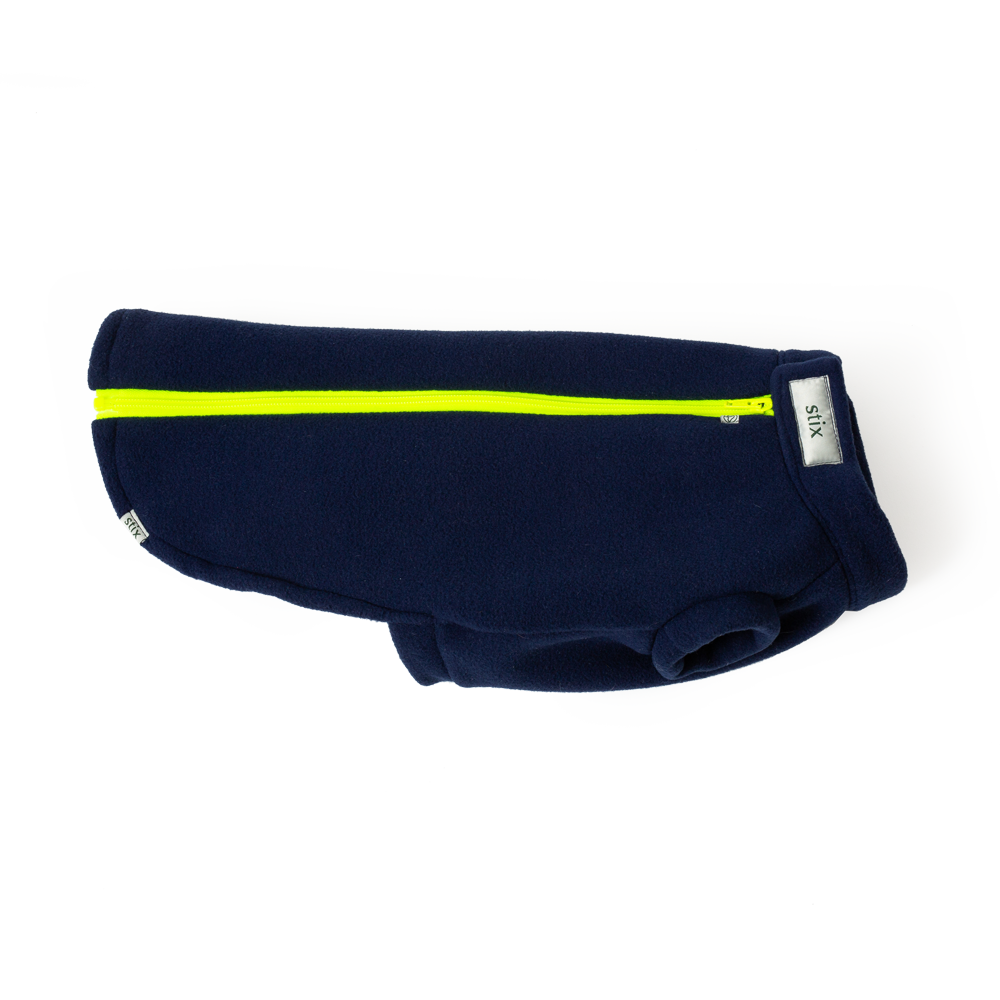 Dog Coats for Lhasa Apsos – Dog Coats by Stix and Co. M – Navy Blue – Yellow