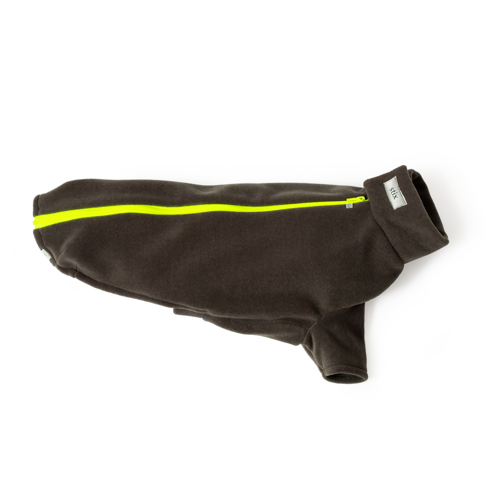 Dog Coats for Pointers – Dog Coats by Stix and Co. M – Earth Green – Yellow