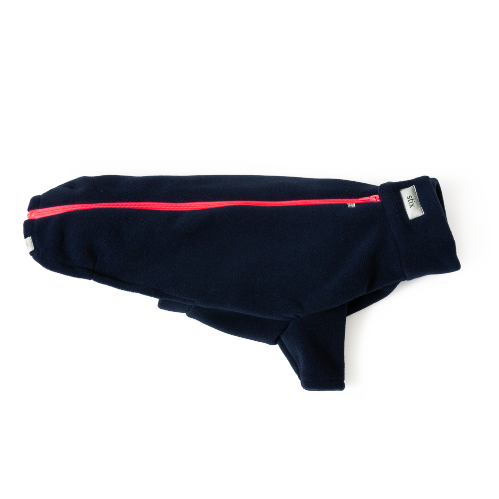 Dog Coats for Greyhounds – Dog Coats by Stix and Co. L – Navy Blue – Pink