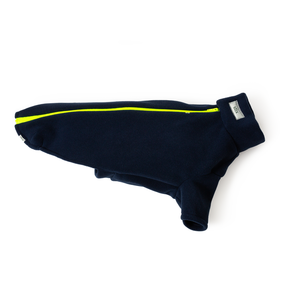 Dog Coats for Greyhounds – Dog Coats by Stix and Co. S – Navy Blue – Yellow